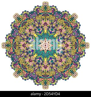 Mandala, tracery wheel mehndi design Stock Vector