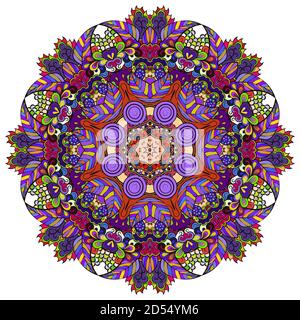 Mandala, tracery wheel mehndi design Stock Vector
