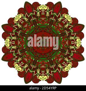 Mandala, tracery wheel mehndi design Stock Vector