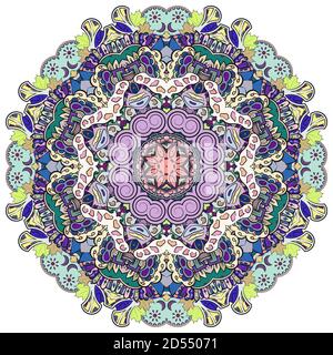 Mandala, tracery wheel mehndi design Stock Vector
