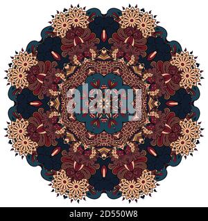 Mandala, tracery wheel mehndi design Stock Vector