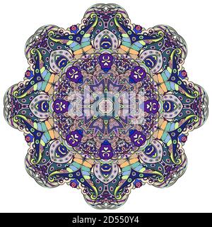 Mandala, tracery wheel mehndi design Stock Vector