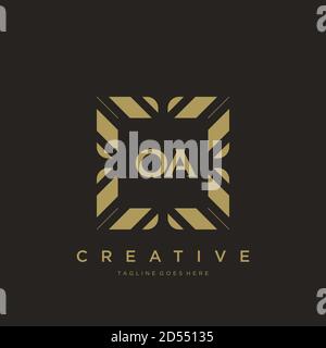 OA initial letter luxury ornament monogram logo template vector Stock Vector