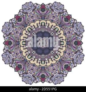 Mandala, tracery wheel mehndi design Stock Vector