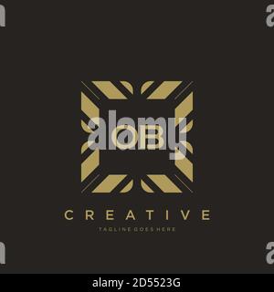 OB initial letter luxury ornament monogram logo template vector Stock Vector