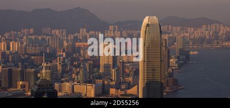 The International Finance Centre is a skyscraper on the waterfront of Hong Kong's Central District. It is the second tallest building in Hong Kong Stock Photo