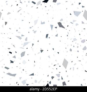 Terrazzo flooring vector seamless pattern. Modern vector illustration for fabric print, wrapping paper, flooring. Classic venetian terrazzo style of floor of natural stone, granite, quartz Stock Vector