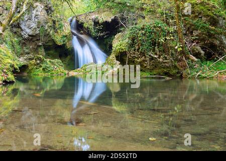 Susara waterfall in autumn season, Beusnita National Park, Romania Stock Photo