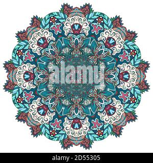 Mandala, tracery wheel mehndi design Stock Vector