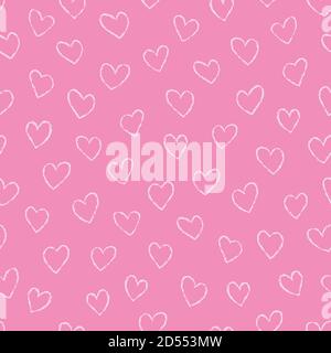 Abstract hand drawn hearts seamless pattern. Cute hearts vector illustration background. Pattern design illustration for print, web, home decor, fashi Stock Vector