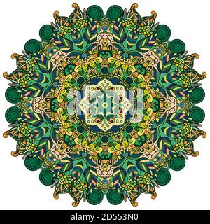 Mandala, tracery wheel mehndi design Stock Vector