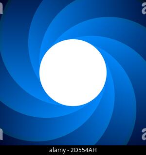 Abstract white circle on blue spiral background Stock Vector