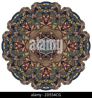 Mandala, tracery wheel mehndi design Stock Vector