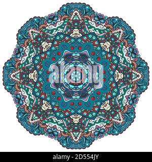 Mandala, tracery wheel mehndi design Stock Vector