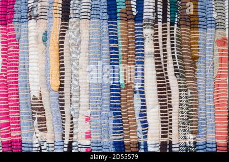 Rug with colorful threads Stock Photo