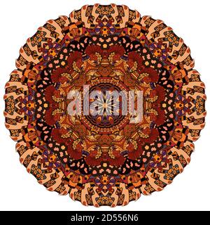 Mandala, tracery wheel mehndi design Stock Vector