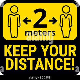 Keep safe social distance sign Stock Vector