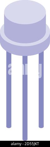 Voltage regulator transistor icon, isometric style Stock Vector