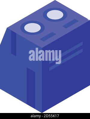 Blue voltage regulator icon, isometric style Stock Vector