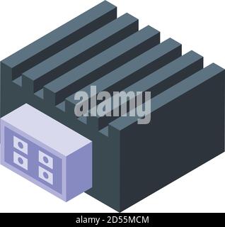 Electronic component regulator icon, isometric style Stock Vector