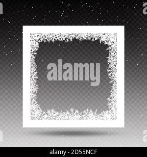 snowy square frame template Stock Vector