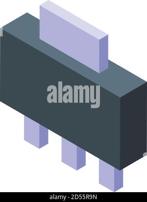 Voltage regulator processor icon, isometric style Stock Vector