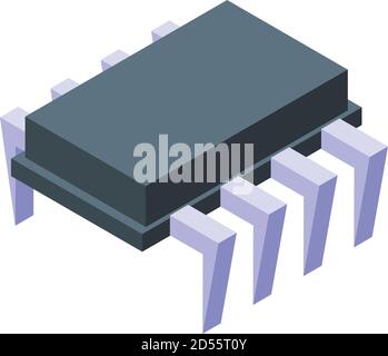 Voltage regulator circuit icon, isometric style Stock Vector