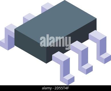 Voltage regulator circuit protection icon, isometric style Stock Vector