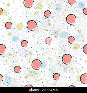 Seamless Pattern with colorful Balls. Scandinavian Style. Stock Vector