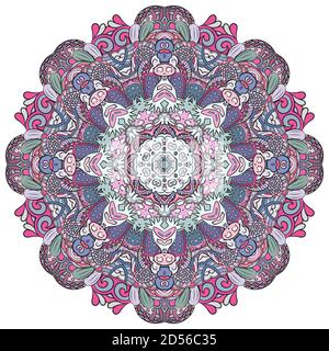 Mandala, tracery wheel mehndi design Stock Vector