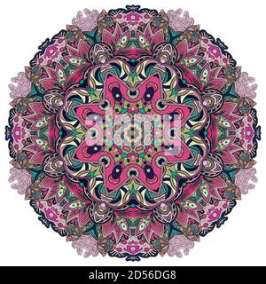 Mandala, tracery wheel mehndi design Stock Vector