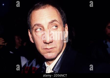 Pete Townshend at the aftershow party at the Hard Rock Cafe after Pete Townshend's Deep End concert of the 'White City' tour at Brixton Academy. London, November 2nd, 1985 | usage worldwide Stock Photo