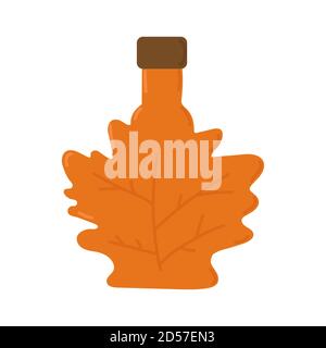 bottle of maple syrup. Hand drawn vector illustration isolated on white background Stock Vector
