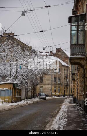 LVIV / UKRAINE - FEBRUARY 04, 2018: Lviv city view Stock Photo