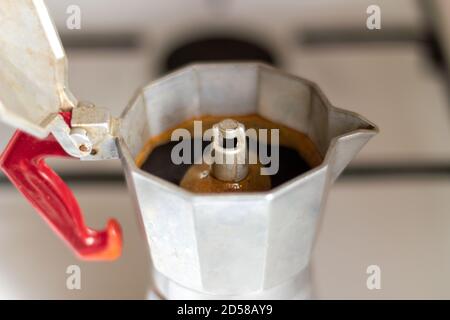 Espresso coffee Maker Moka Pot Stock Photo