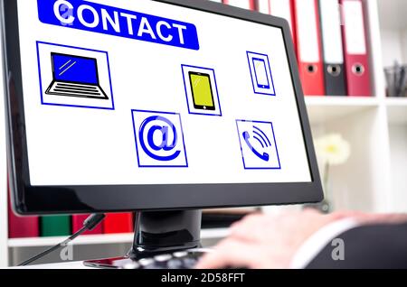 Contact concept shown on a computer screen Stock Photo