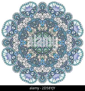 Mandala, tracery wheel mehndi design Stock Vector