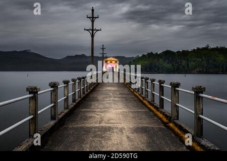 Historical Pumphouse Point at Lake St Clair. Stock Photo