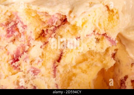 Abstract close up of raspberry ripple ice cream, useful as a texture or background. Stock Photo