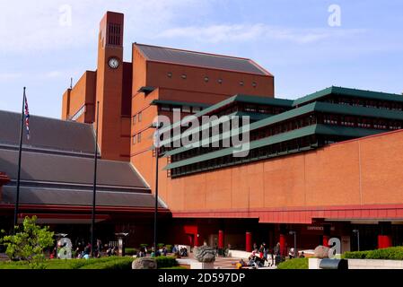 Exterior of the British Library building on Euston Road, Borough of Camden, London,United Kingdom Stock Photo