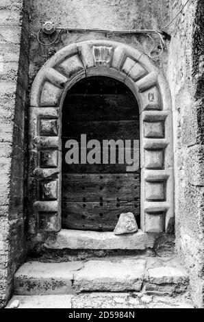 Scanno is an Italian town of 1755 inhabitants located in the province of L'Aquila, in Abruzzo Stock Photo