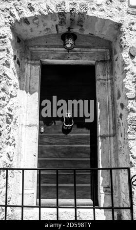 Scanno is an Italian town of 1755 inhabitants located in the province of L'Aquila, in Abruzzo Stock Photo