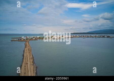Aerial view of Bungin island, Sumbawa, West Nusa Tenggara, Indonesia Stock Photo