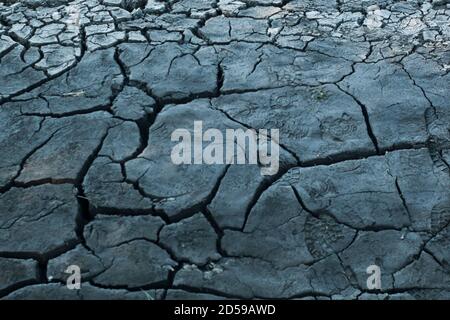 severely dry ground broken as concept for global warming Stock Photo