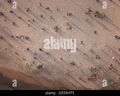 people on Bondi Beach, sunbathing, Sydney Australia Stock Photo
