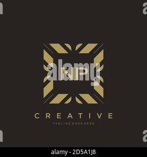 NP initial letter luxury ornament monogram logo template vector Stock Vector
