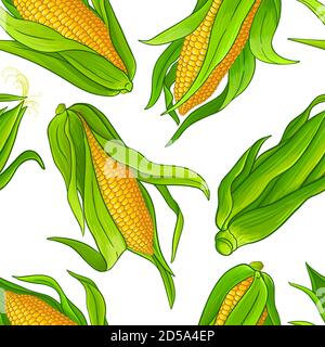 corn vector pattern Stock Vector