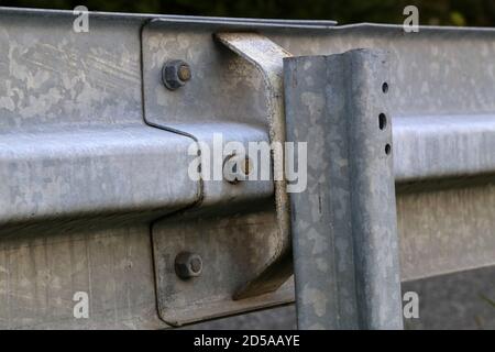 Barrier, designed to prevent the exit of the vehicle from the curb or bridge Stock Photo