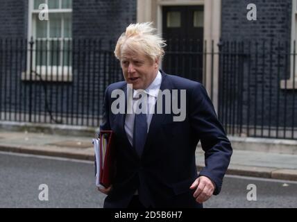 London, UK. 13th Oct, 2020. Boris Johnson, Prime Minister of the UK, leaves for the Cabinet meeting. Credit: Mark Thomas/Alamy Live News Stock Photo