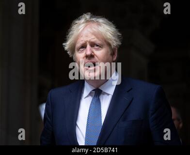 London, UK. 13th Oct, 2020. Boris Johnson, Prime Minister of the UK, leaves for the Cabinet meeting. Credit: Mark Thomas/Alamy Live News Stock Photo